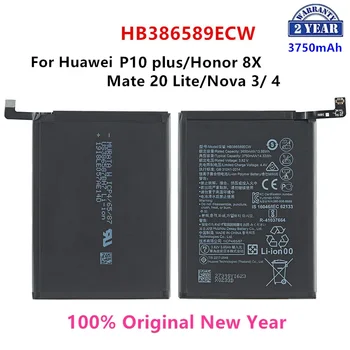 100% Originalus HB386589ECW 3750mAh Baterija Huawei P10 plius Garbę 8X Peržiūrėti 10 V10 Mate 20 Lite Nova 3/4 Baterijos