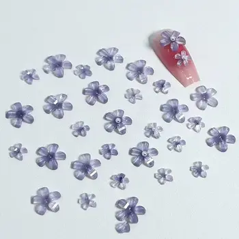 100vnt 6mm/10mm Gėlių Nagų Papuošalai Elegantiškas Saldus Penkerių žiedlapis Gėlių Nail Art Apdailos Kūrybos 