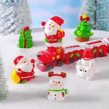 1Pc Kalėdų Dovana Miniatiūrinės Figūrėlės Santa Claus Sniego Padengia Mikro Kraštovaizdį 