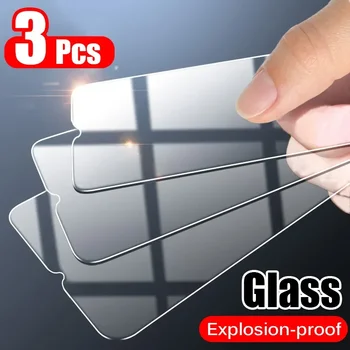 3Pcs Visiškai Padengti Grūdinto Stiklo iPhone 11 Pro X XR XS MAX 12 