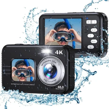 4K Vandeniui Skaitmeninės Sporto Fotoaparato 48MP automatinis fokusavimas Povandeninį Fotoaparatą Plastiko Vaikams Studentų Pradedantiesiems