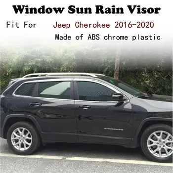ABS Chrome plastikinių Langų Skydelius Ventiliacijos Atspalvių Saulės, Lietaus Apsaugas, automobilių reikmenys Jeep Cherokee 2016-2020