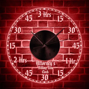 Advokato Atsiskaitymo Laikas Laikrodis Su LED Apšvietimu Kontoros Buveinė Unikalus Ne-Tiksi Sienų Dekoras Žiūrėti Dovana Advokatas Teisingumo