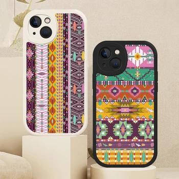 Amerikos indėnų besiūlių genčių Boho Avikailis Soft Case For iPhone 14 13 12 11 Pro Max X XR XS 7 8 Plus SE 2020 Padengti Funda