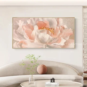Aukštos Kokybės pink gėlių thcik peilis kraštovaizdžio nuotraukos Aliejaus Tapybai Šiuolaikinio Gyvenimo kambario, Namų Dekoravimo, dovanų unframe