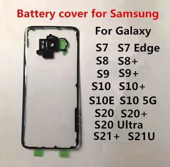 Būsto Samsung Galaxy S20 S21 Ultra S10 Plius 5G S8 S9 S7 Krašto Skaidrios Baterijos, Galinio Dangtelio Remonto Durų Galiniai Atveju