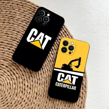 Caterpillar Cat Telefono dėklas Skirtas Iphone 14 13 11 12 Pro Max Xr X Xs Mini 6 6s 7 8 Plus SE 2022 Juoda Minkštas Silikoninis Dangtelis