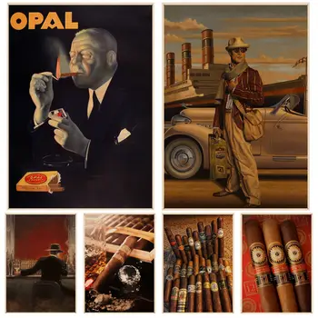 Cigarų Dydis Senovinių Plakatų Derliaus Kambaryje, Baras, Kavinė Dekoro Kawaii kambario dekoro