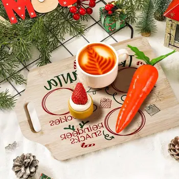Gydyti Tarnauja Dėklas Medžio masyvo Kalėdų Santa Claus Gydyti Dėklas su Tuščiavidurio Rankena Daugkartinio naudojimo Atostogų Dekoracija Kalėdų Pieno
