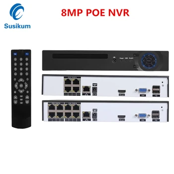 H. 265 CCTV-IP POE NVR 8MP 4CH 8CH P2P Veido Aptikimo XMEye APP POE Tinklo Vaizdo įrašymo IP Saugos kamerų Sistema