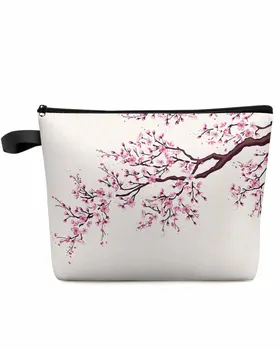 Japoniška Sakura Didelės Talpos Kelionės Kosmetikos Krepšys Nešiojamų Makiažas Saugojimo Dėklas Moterų Vandeniui Pieštukas Atveju