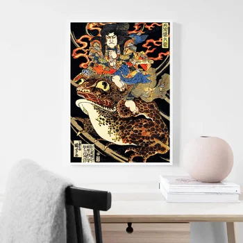 Japonų Ukiyo-e Sienos Menas Spausdinti Plakato Samurajus Kardas ir Šarvai Drobės Tapybos Japonija Kaligrafija Bushido Sienos paveiksl Kambarį Namuose