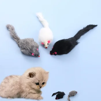 Katė žaislas triušis plaukų pelės pet žaislas pliušinis pelės imitavimą pelės
