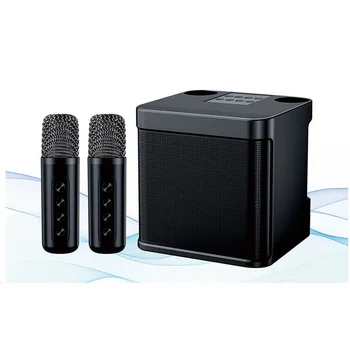 KD203 Karaoke Mašina Su 2 Belaidžiai Mikrofonai Nešiojamų Boombox AUX TF Kortelę U Disko Žaidėjas, Balso Keitiklis Šalis