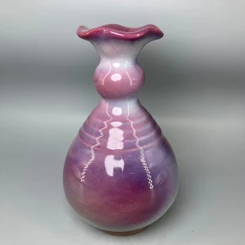 Keramikos vaza Jun Kinija apdailos ledo kreko atidaryti gabalus Aukštos 18,5 cm