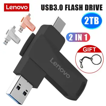 Lenovo Metalo USB3.0 Flash Drive 2TB Didelės Talpos Nešiojamas Pendrive USB Didelės Spartos File Transfer Vandeniui Atminties U Disko NAUJAS