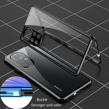 Metalo Magnetinių Stiklo Snap Lock Atveju, Huawei nova11 Pro 11i Atvejais 