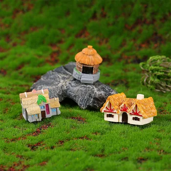 Miniatiūrinės statulėlės Kaimo Retro Šiaudinius Name, Namas Micro Kraštovaizdžio Papuošalai, Namų Dekoracijas 