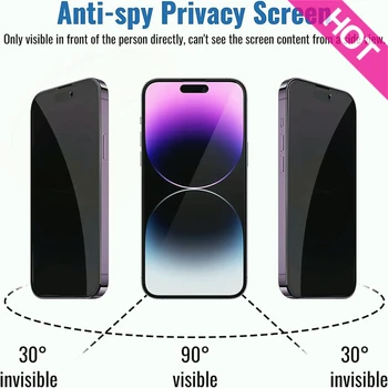 NAUJAS 4K Juoda Privacy Screen Protector, iPhone 12 11 13 14 Pro XS MAX XR Anti-spy Grūdintas Stiklas iPhone 7 8 Plius SE2020