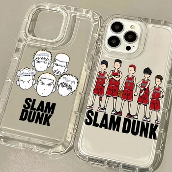 Prabanga Slam Dunk Minkšto Silikono TPU Case for iPhone 15 14 13 12 11 Pro Max XR XS X 8 7 6 6S Plus SE 2020 atsparus smūgiams Aišku, Padengti