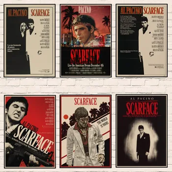 Scarface Filmo Plakatai Geros Kokybės Dažymas Derliaus Plakatas Kraft Popieriaus Juostoje Namuose Sienų Dekoro Lipdukai