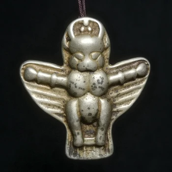 Senosios Kinijos Tibeto Sidabro Drožyba erelis Dapeng paukščių statula amuletas karoliai pakabukas