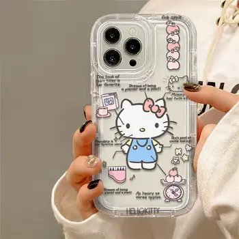 Skaidrus Telefono dėklas skirtas iPhone 15 14 13 12 11 Pro Max XR XS X 8 7 6 6S Plus SE 2020 Animacinių filmų Hello Kitty Melodija Aišku, Padengti