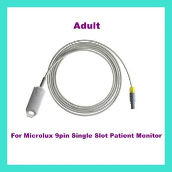 Už Microlux 9pin Vieno Lizdo Paciento Monitoriaus Suaugusiųjų Piršto Įrašą Ausies Segtukas Silikono Ilgas Kabelis Daugkartinio naudojimo Spo2 Jutiklis