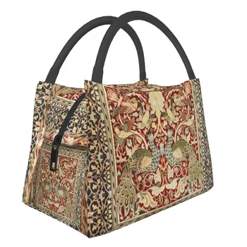 William Morris Derliaus Izoliuoti Pietūs Krepšiai Moterims Gėlių Tekstilės Modelis Nešiojamų Šilumos Aušintuvas Bento Box Pečių Maišą